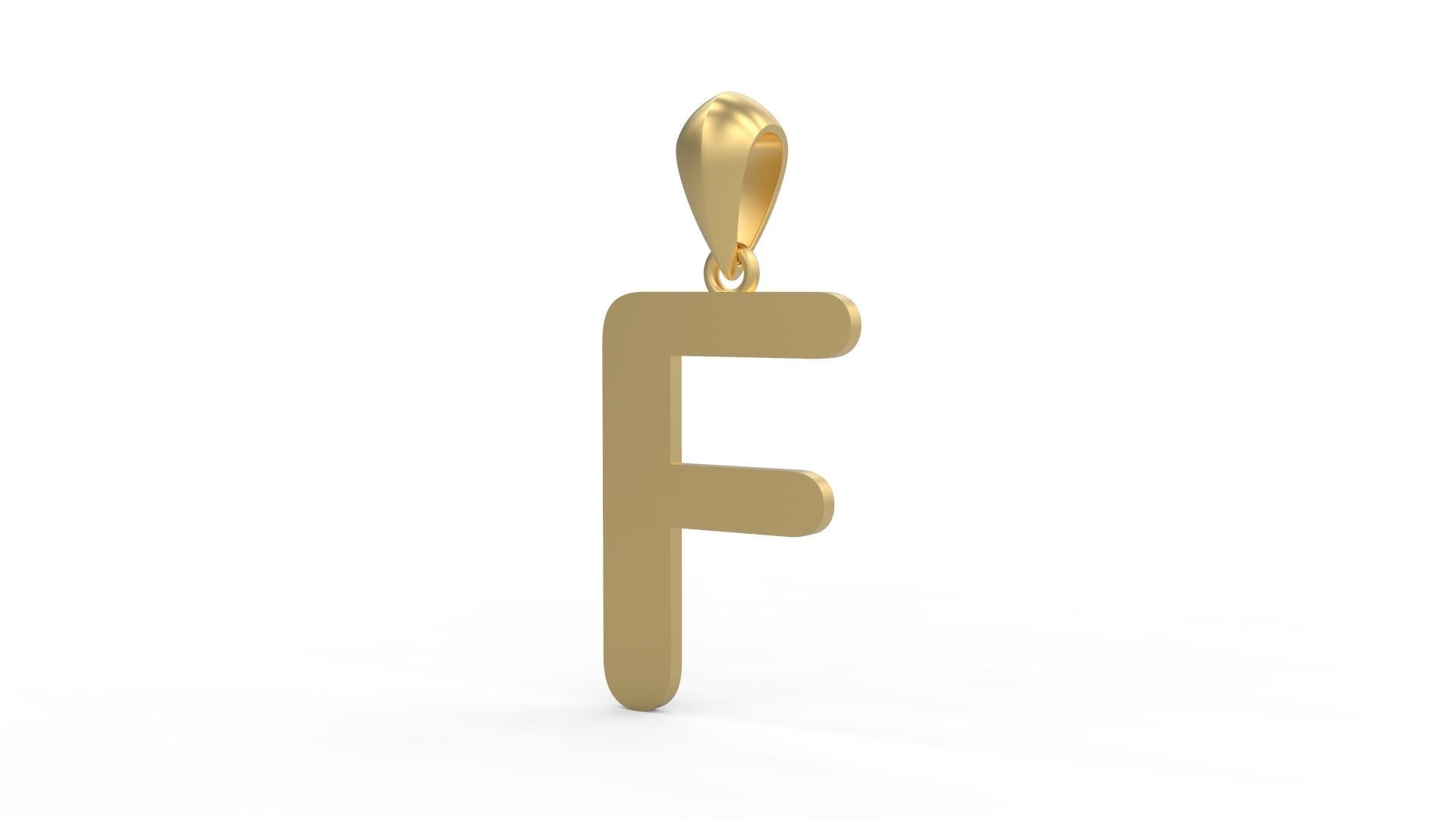 Initial Letters Pendant Arial Rounded F 3D print model_1