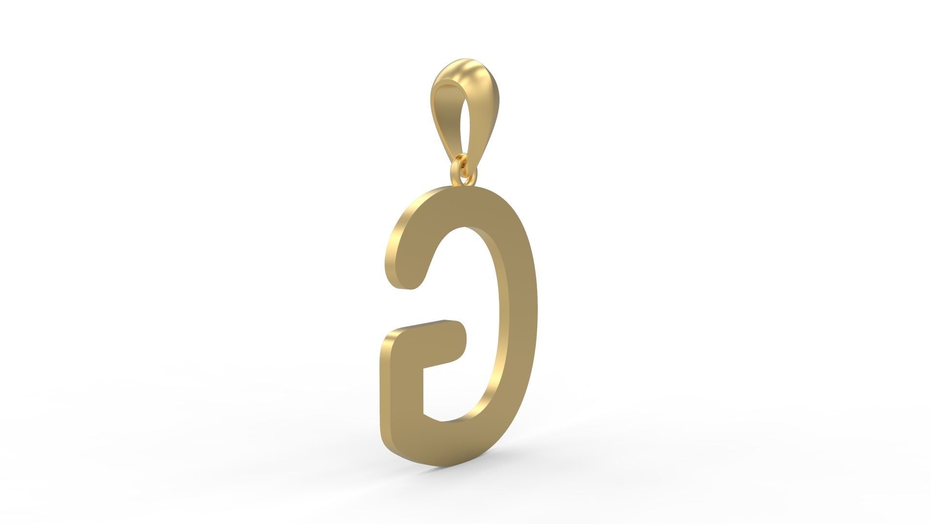 Initial Letters Pendant Arial Rounded G 3D print model_3