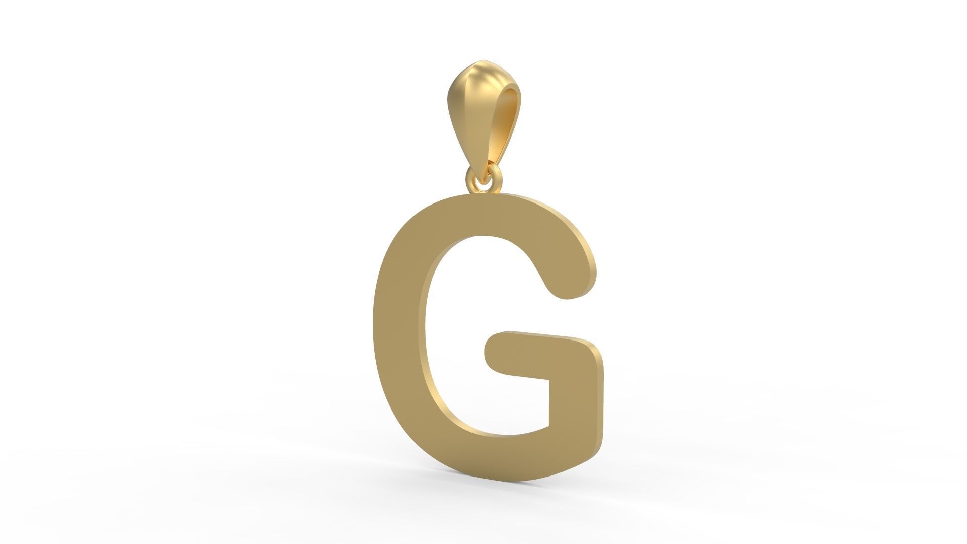 Initial Letters Pendant Arial Rounded G 3D print model_1