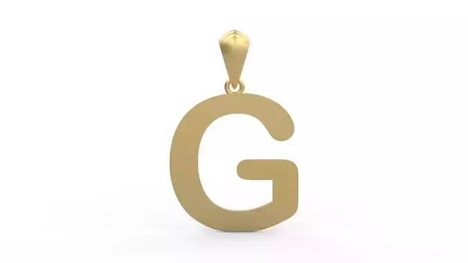 Initial Letters Pendant Arial Rounded G 3D print model