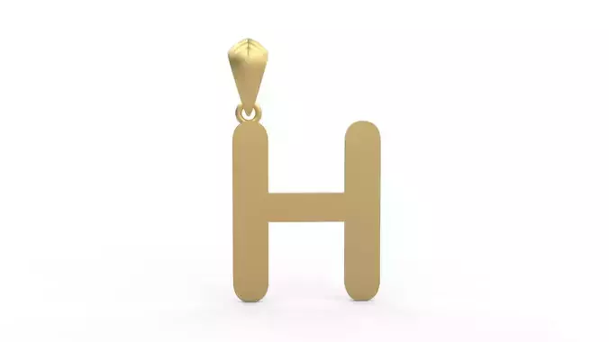 Initial Letters Pendant Arial Rounded H 3D print model