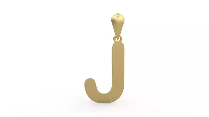 Initial Letters Pendant Arial Rounded J 3D print model