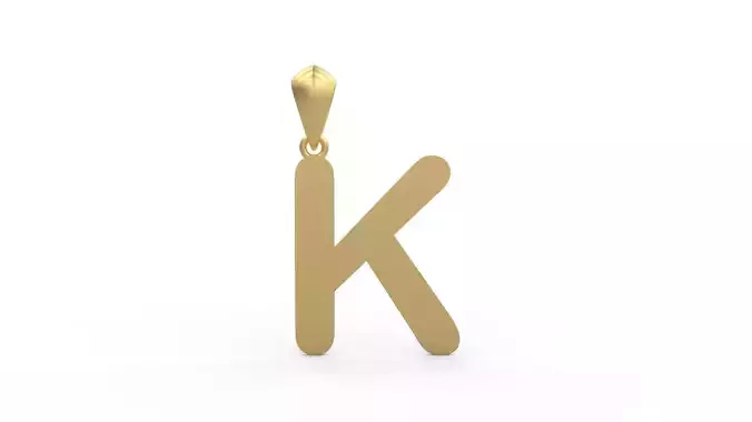Initial Letters Pendant Arial Rounded K 3D print model