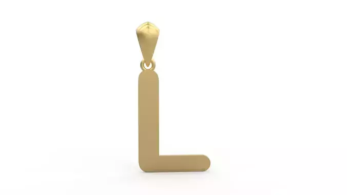 Initial Letters Pendant Arial Rounded L 3D print model