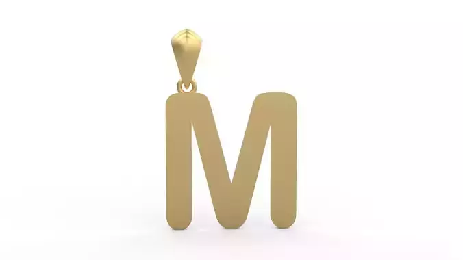 Initial Letters Pendant Arial Rounded M 3D print model