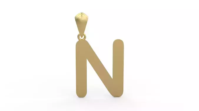 Initial Letters Pendant Arial Rounded N 3D print model