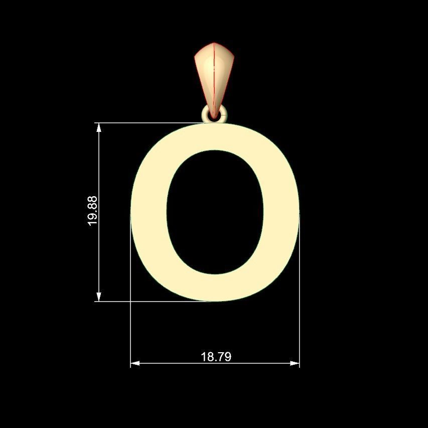 Initial Letters Pendant Arial Rounded O 3D print model_4
