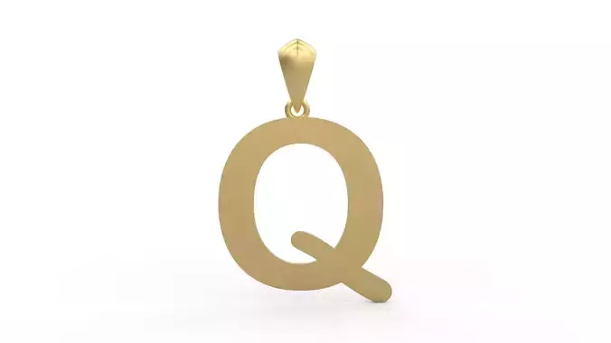 Initial Letters Pendant Arial Rounded Q 3D print model