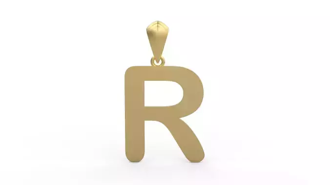 Initial Letters Pendant Arial Rounded R 3D print model