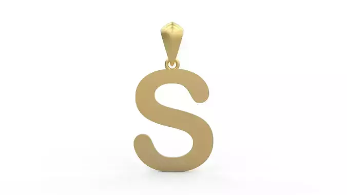 Initial Letters Pendant Arial Rounded S 3D print model