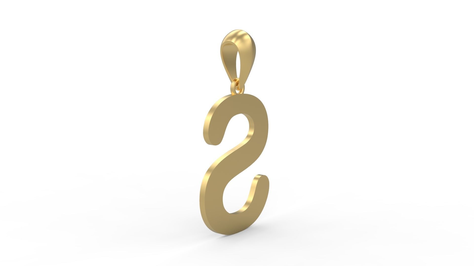 Initial Letters Pendant Arial Rounded S 3D print model_3
