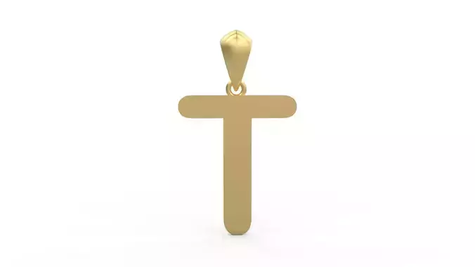 Initial Letters Pendant Arial Rounded T 3D print model