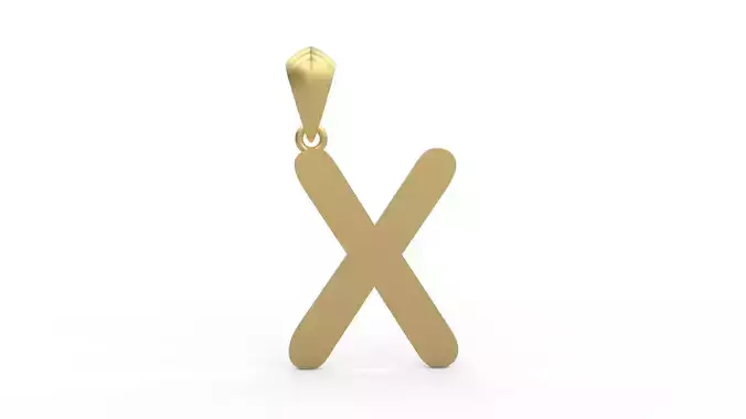Initial Letters Pendant Arial Rounded X 3D print model