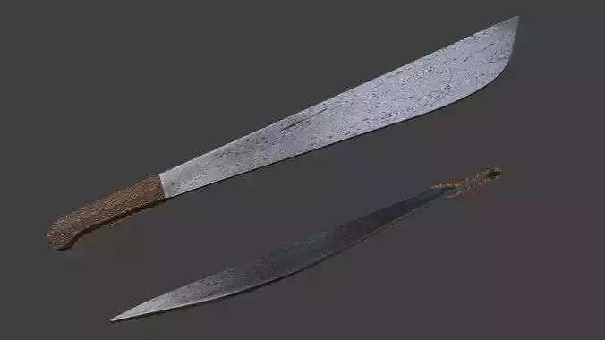 Sword - Machete - Damascus Steel
