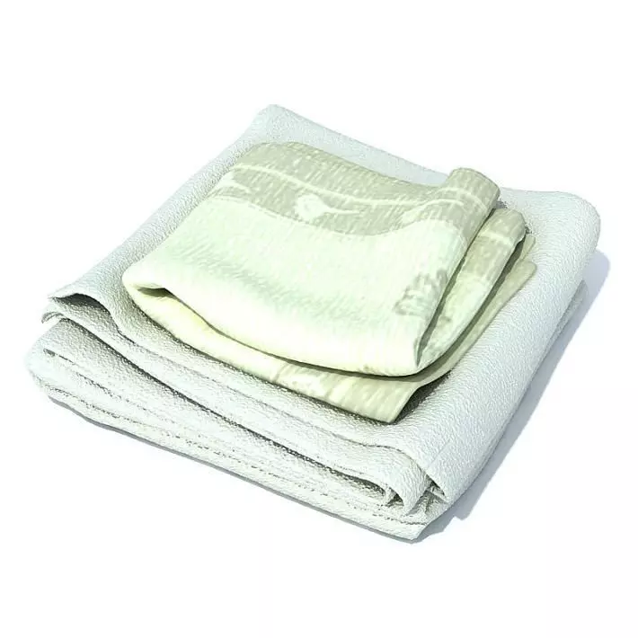 Green Towels Set 3D model_0