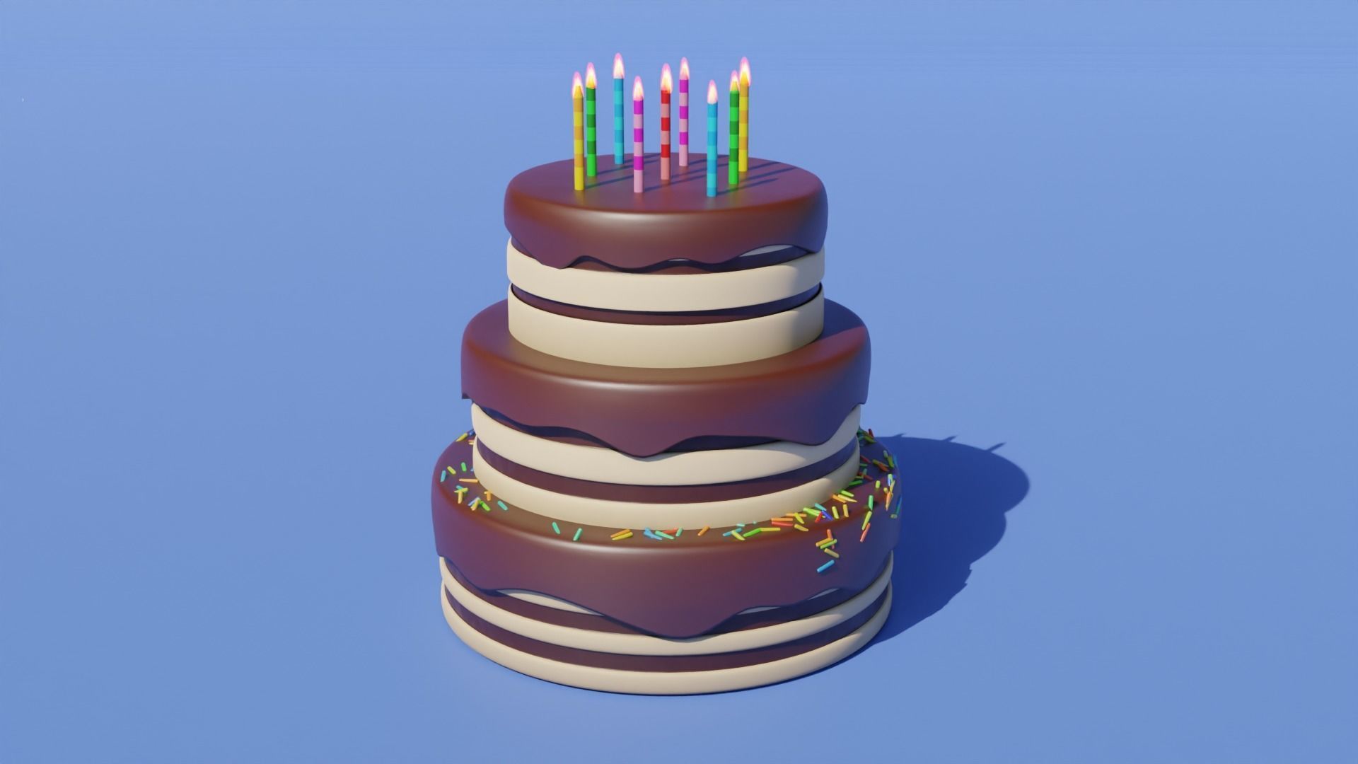 Birthday Cake Free 3D model_4