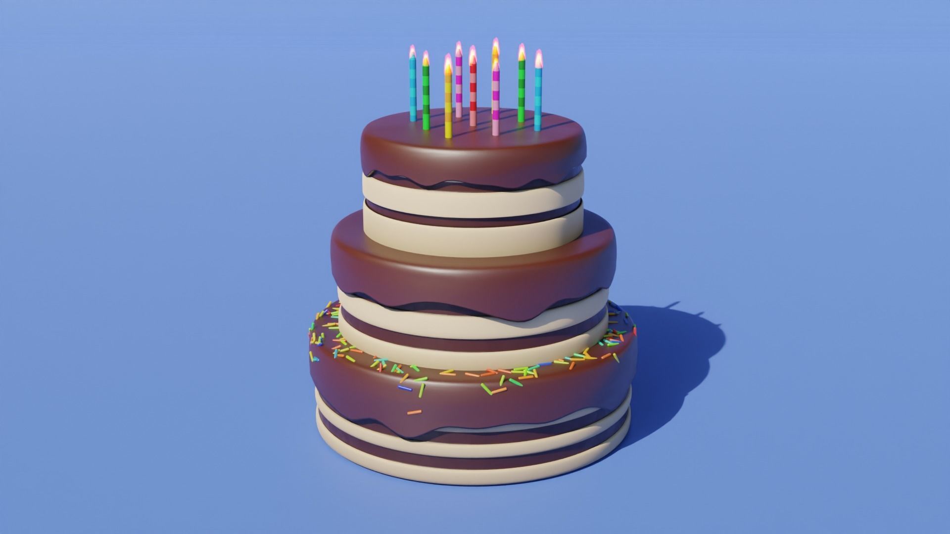 Birthday Cake Free 3D model_3