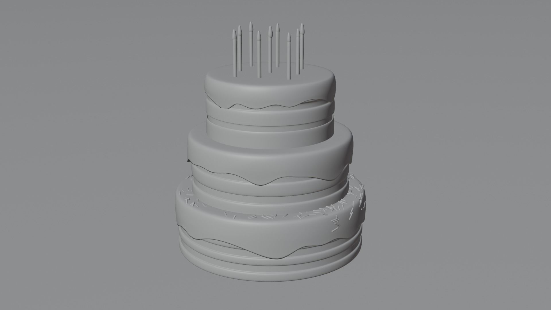 Birthday Cake Free 3D model_5