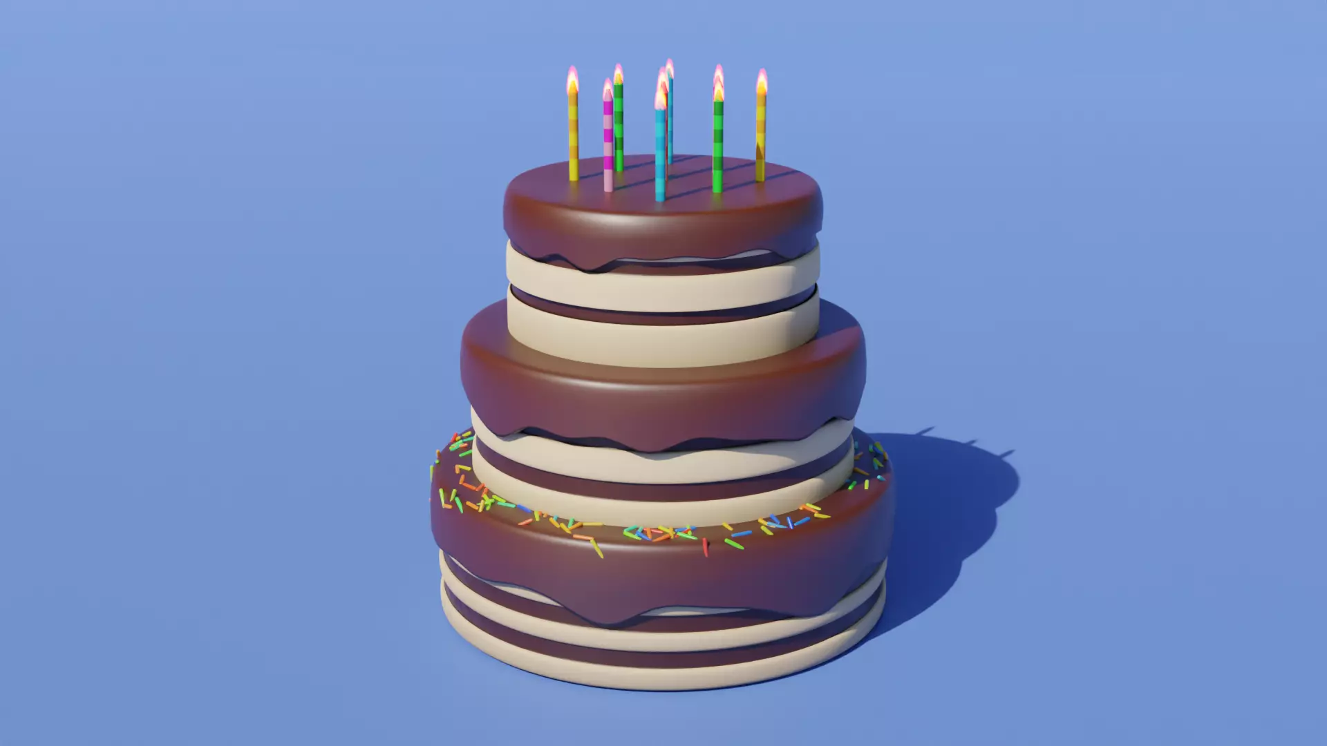 Birthday Cake Free 3D model_0