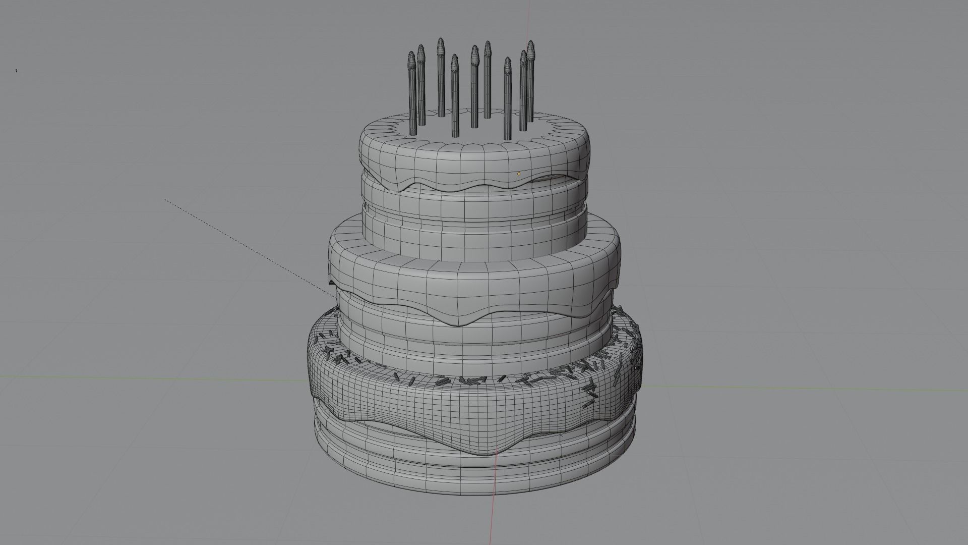 Birthday Cake Free 3D model_1