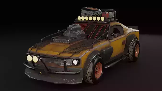 Rusty car-Game asset