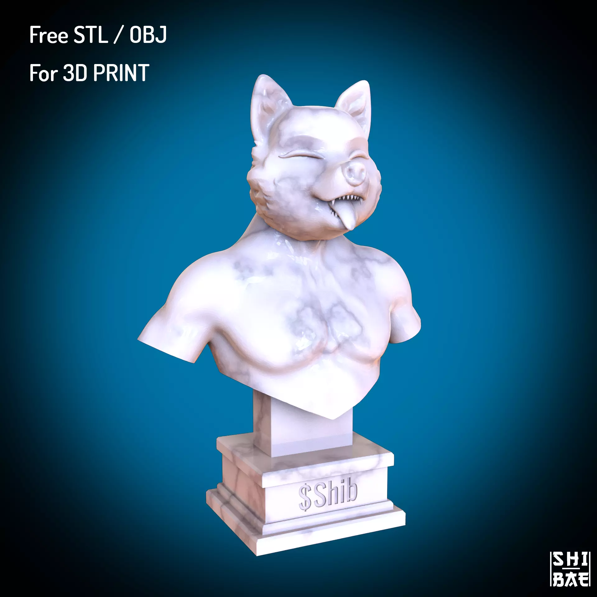 Shiba Inu Token Statue Free 3D print model