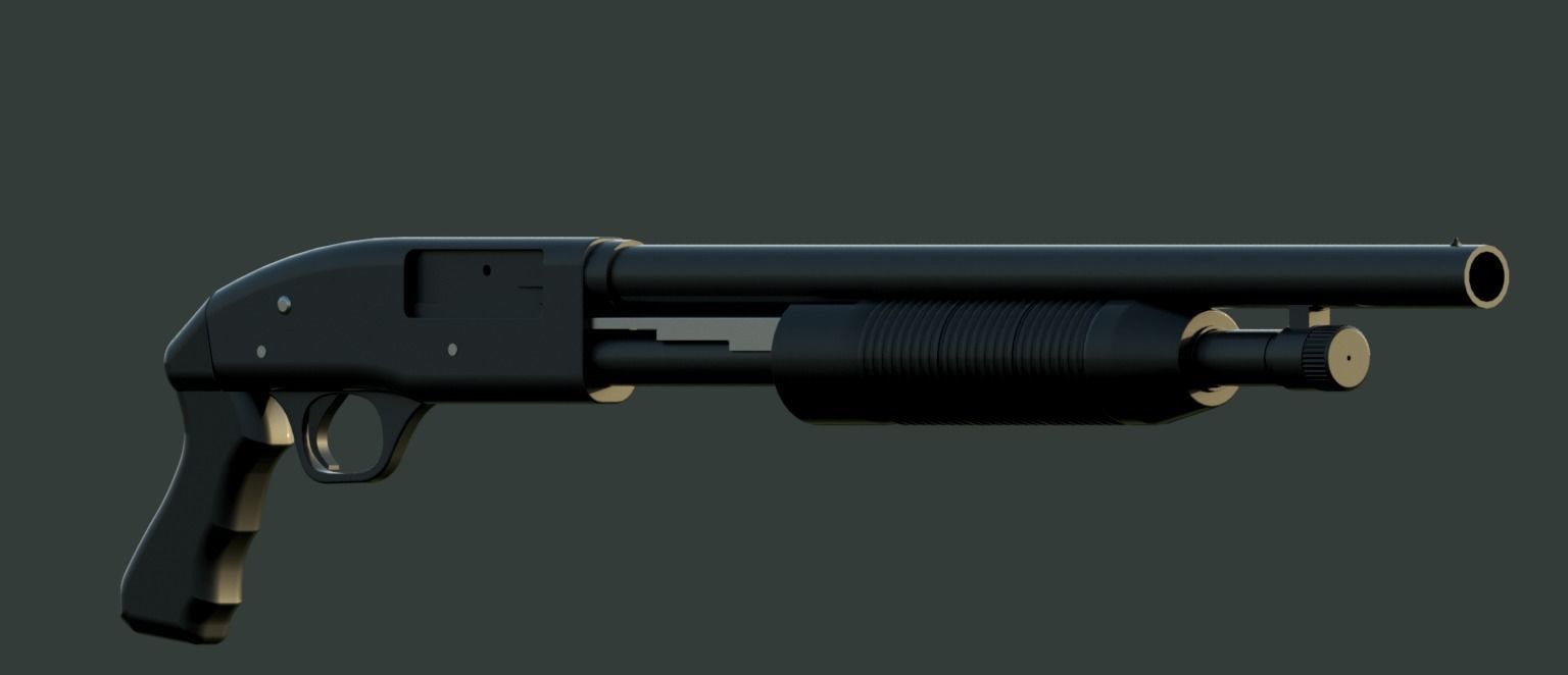 Mossberg 500 shotgun 3D model 3D model_5