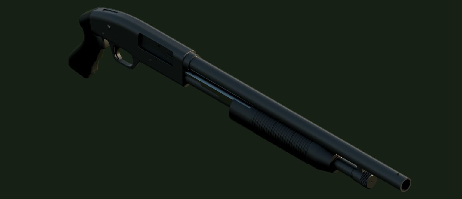 Mossberg 500 shotgun 3D model 3D model_11