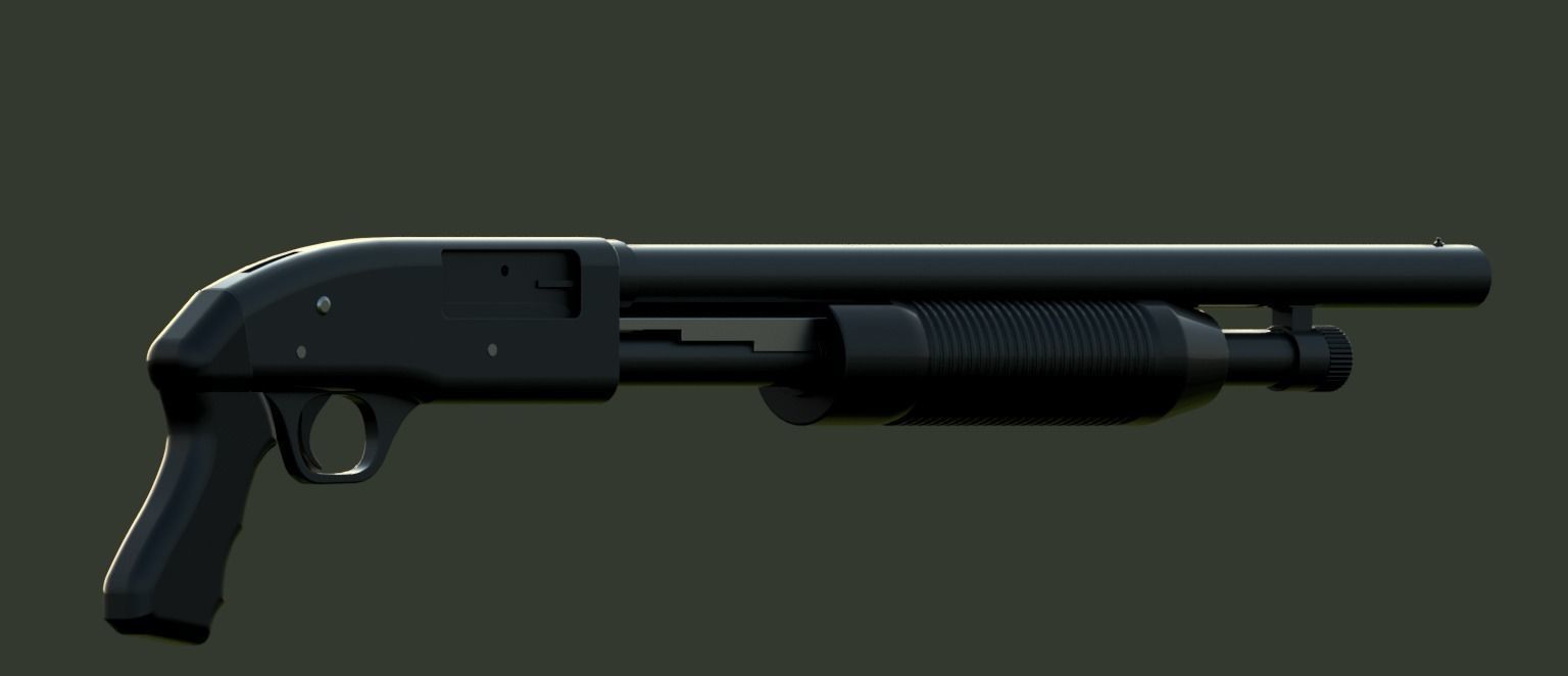 Mossberg 500 shotgun 3D model 3D model_2