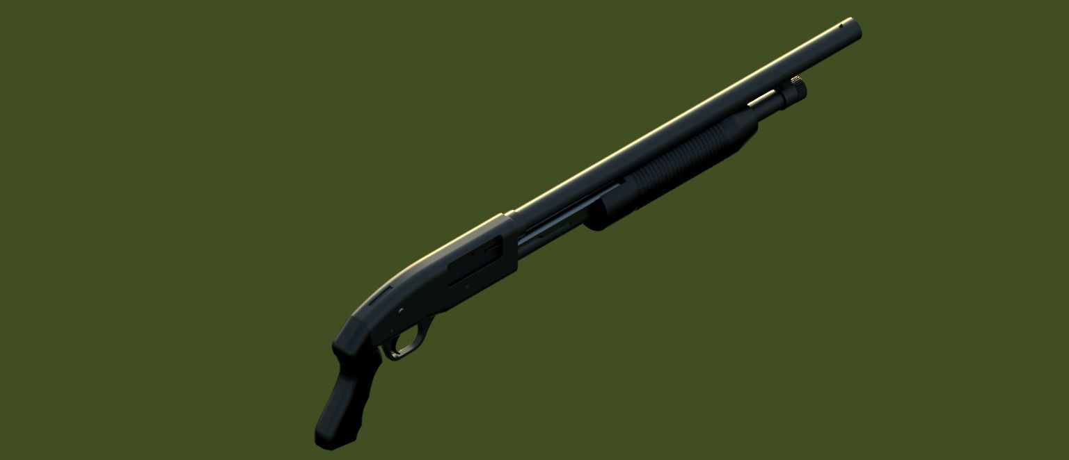 Mossberg 500 shotgun 3D model 3D model_9