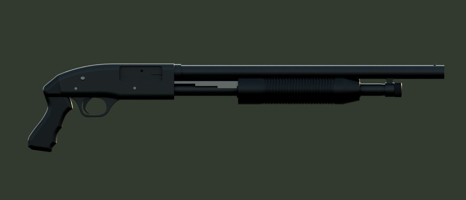Mossberg 500 shotgun 3D model 3D model_6