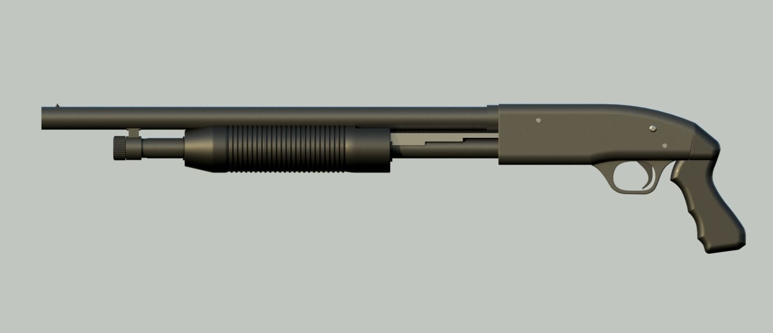 Mossberg 500 shotgun 3D model 3D model_8