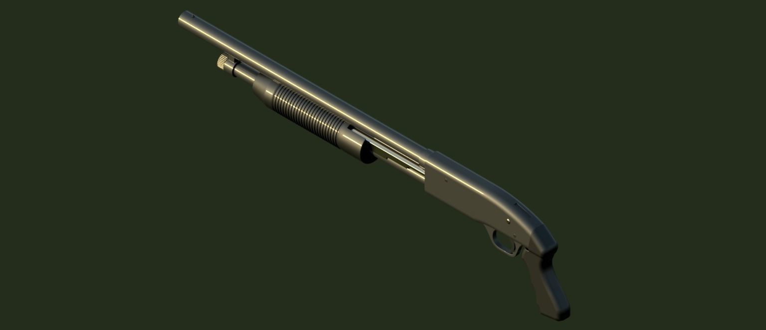 Mossberg 500 shotgun 3D model 3D model_12
