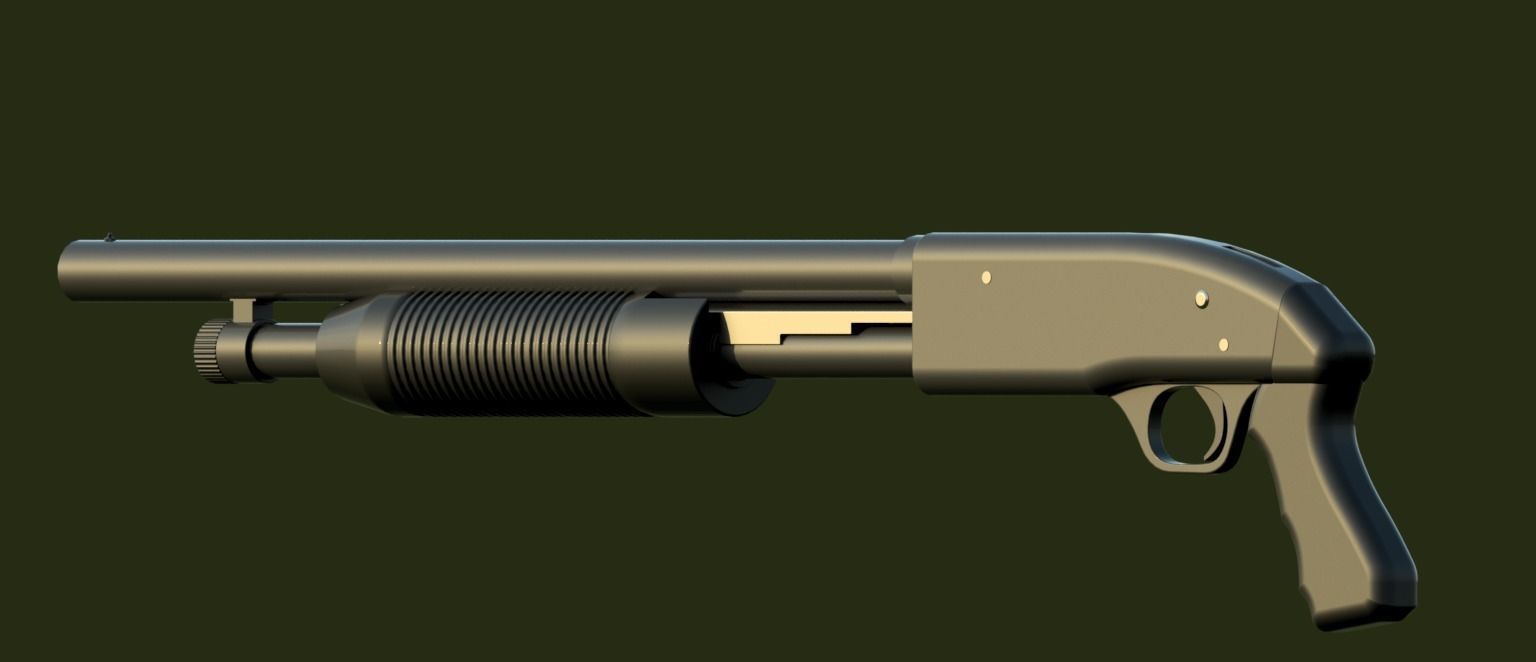 Mossberg 500 shotgun 3D model 3D model_7