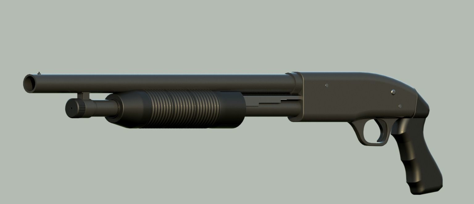 Mossberg 500 shotgun 3D model 3D model_4