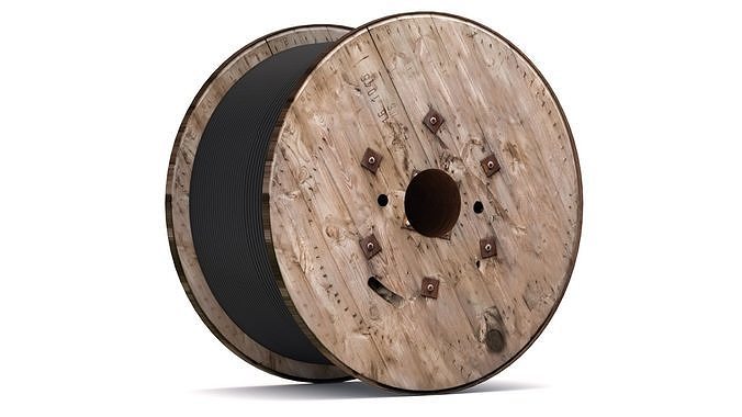 Wooden Cable Drum 3D model