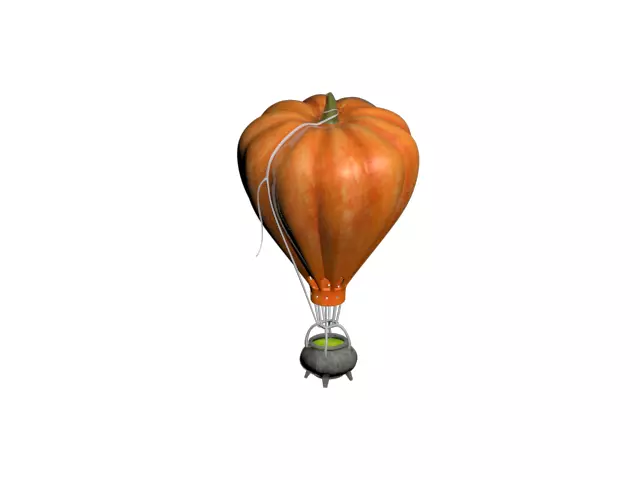 Pumpkin Air Balloon Free 3D model_0