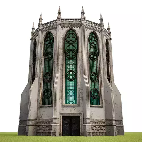 GOTHIC CASTLE BUILDING 3 Low-poly 3D model