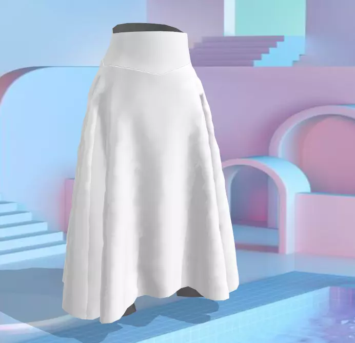Falda Rodada Larga 3D model