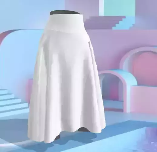 Falda Rodada Larga 3D model