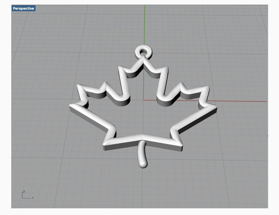 Maple leaf pendant 3D print model_8