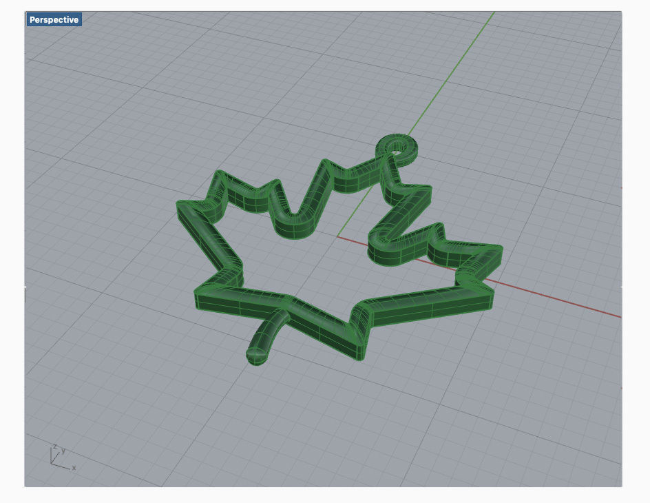 Maple leaf pendant 3D print model_7