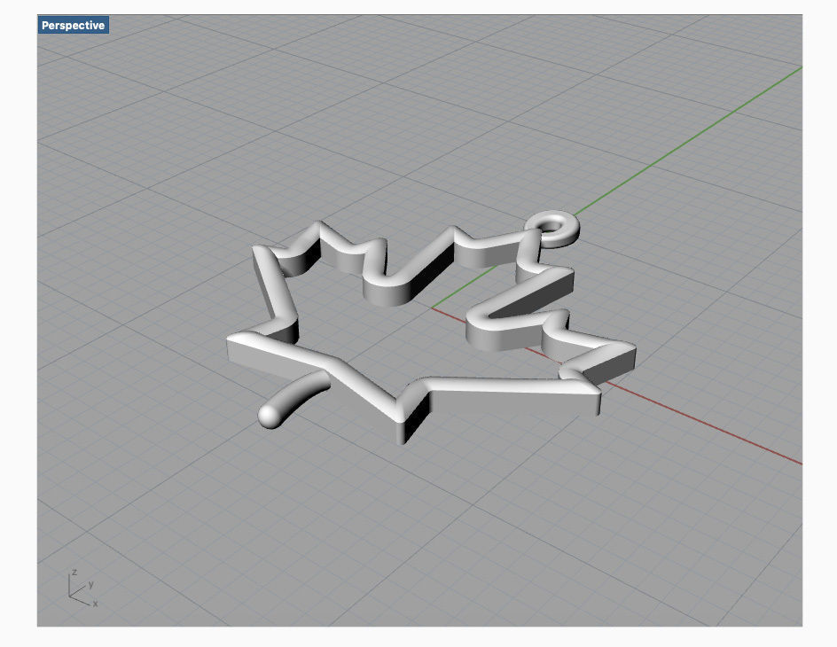 Maple leaf pendant 3D print model_9