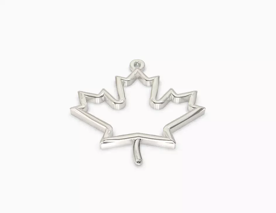 Maple leaf pendant 3D print model_0