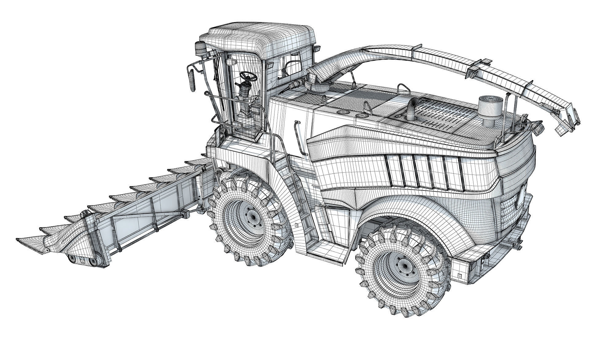 3D Combine Harvester 3D model_16