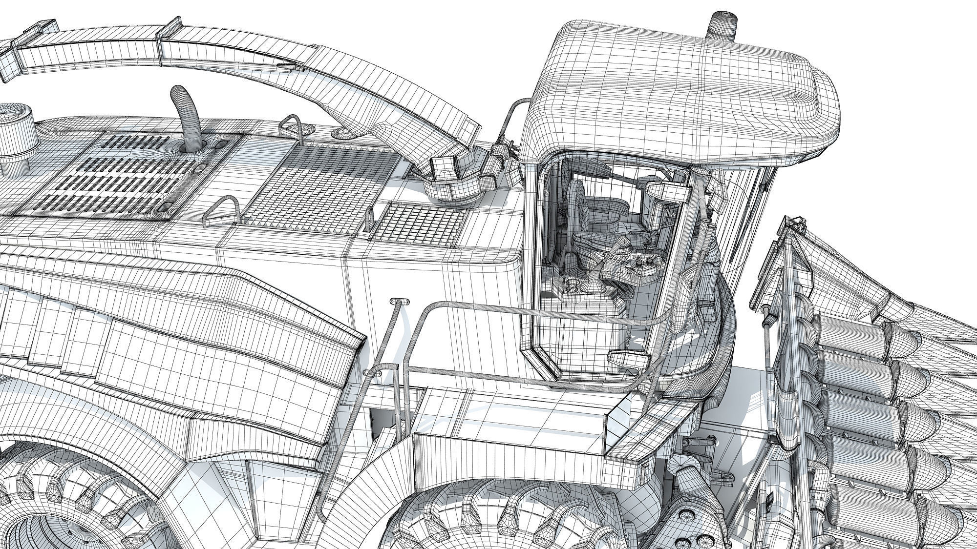 3D Combine Harvester 3D model_19