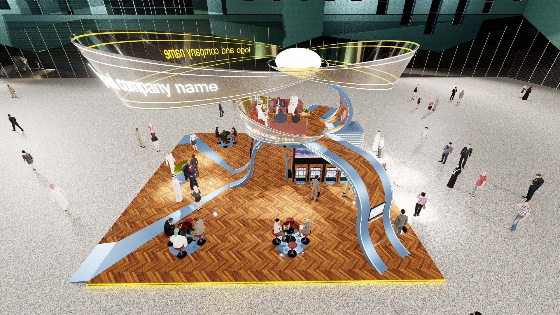 Custom Exhibition Booth 7 3D model_2