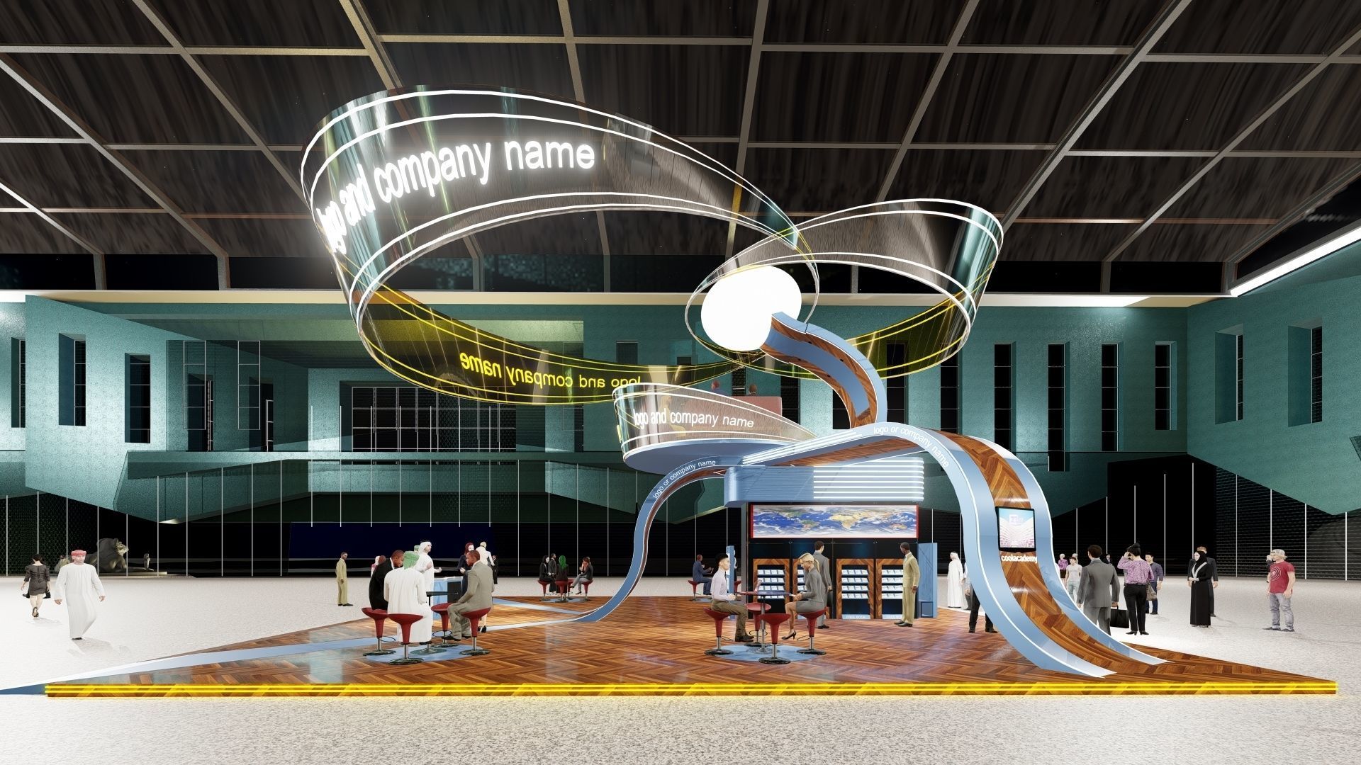 Custom Exhibition Booth 7 3D model_8