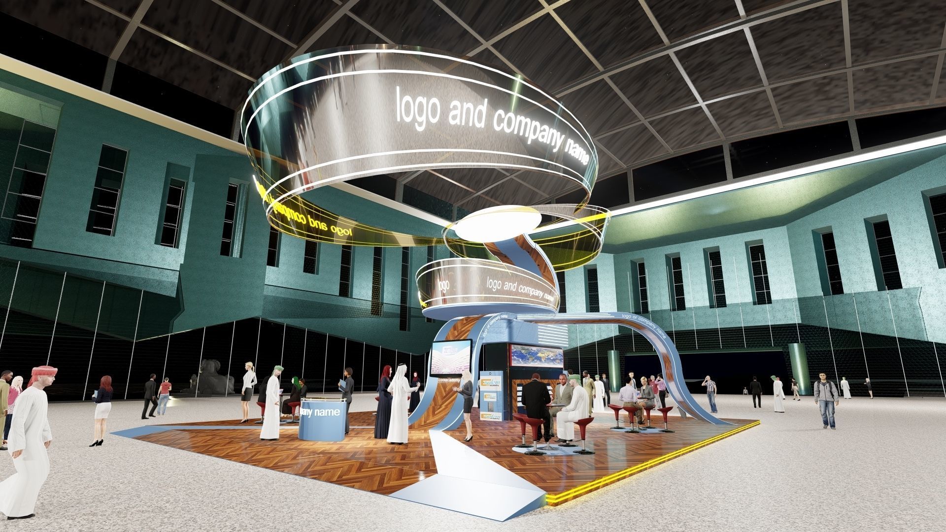 Custom Exhibition Booth 7 3D model_3