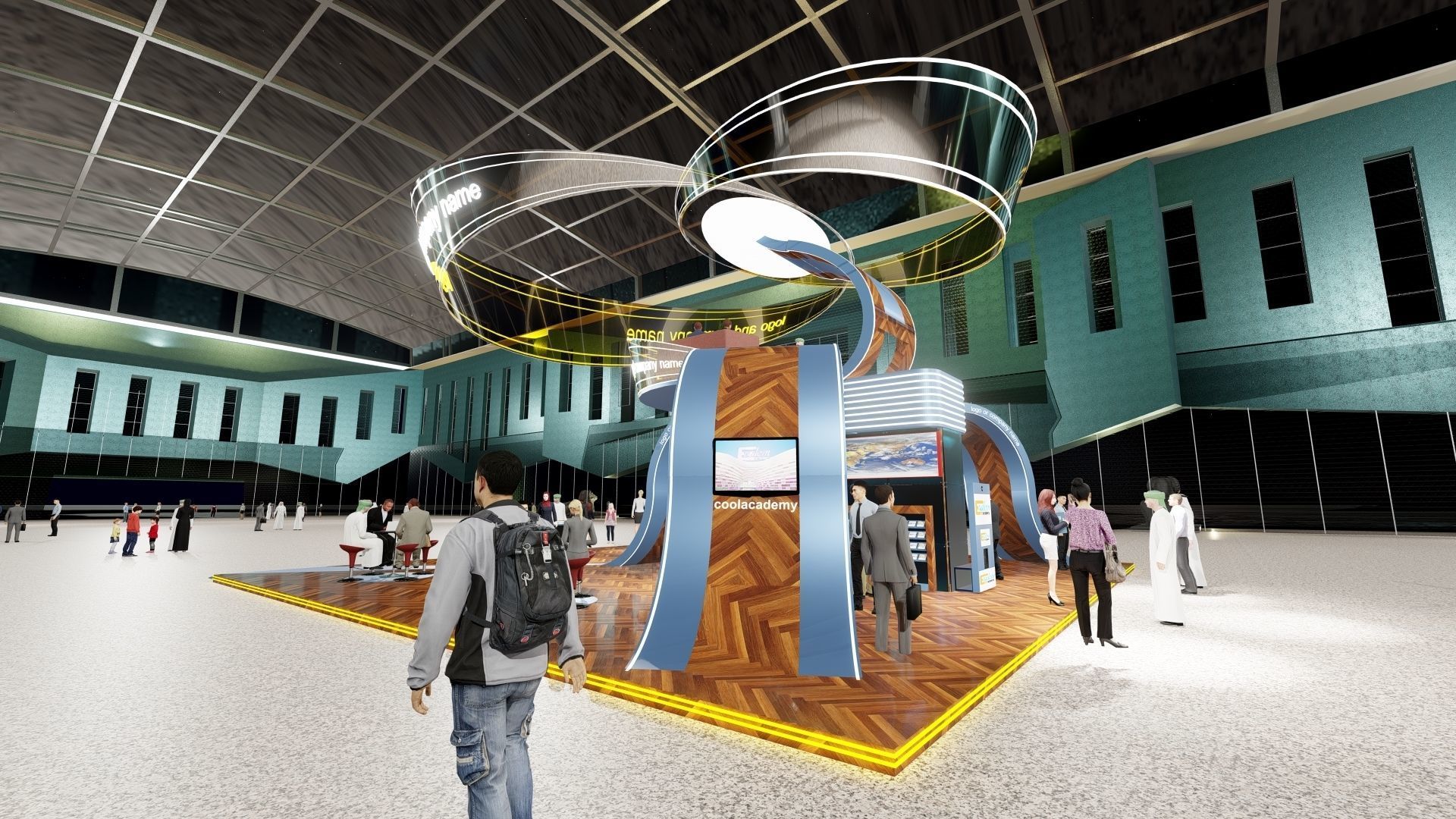 Custom Exhibition Booth 7 3D model_9